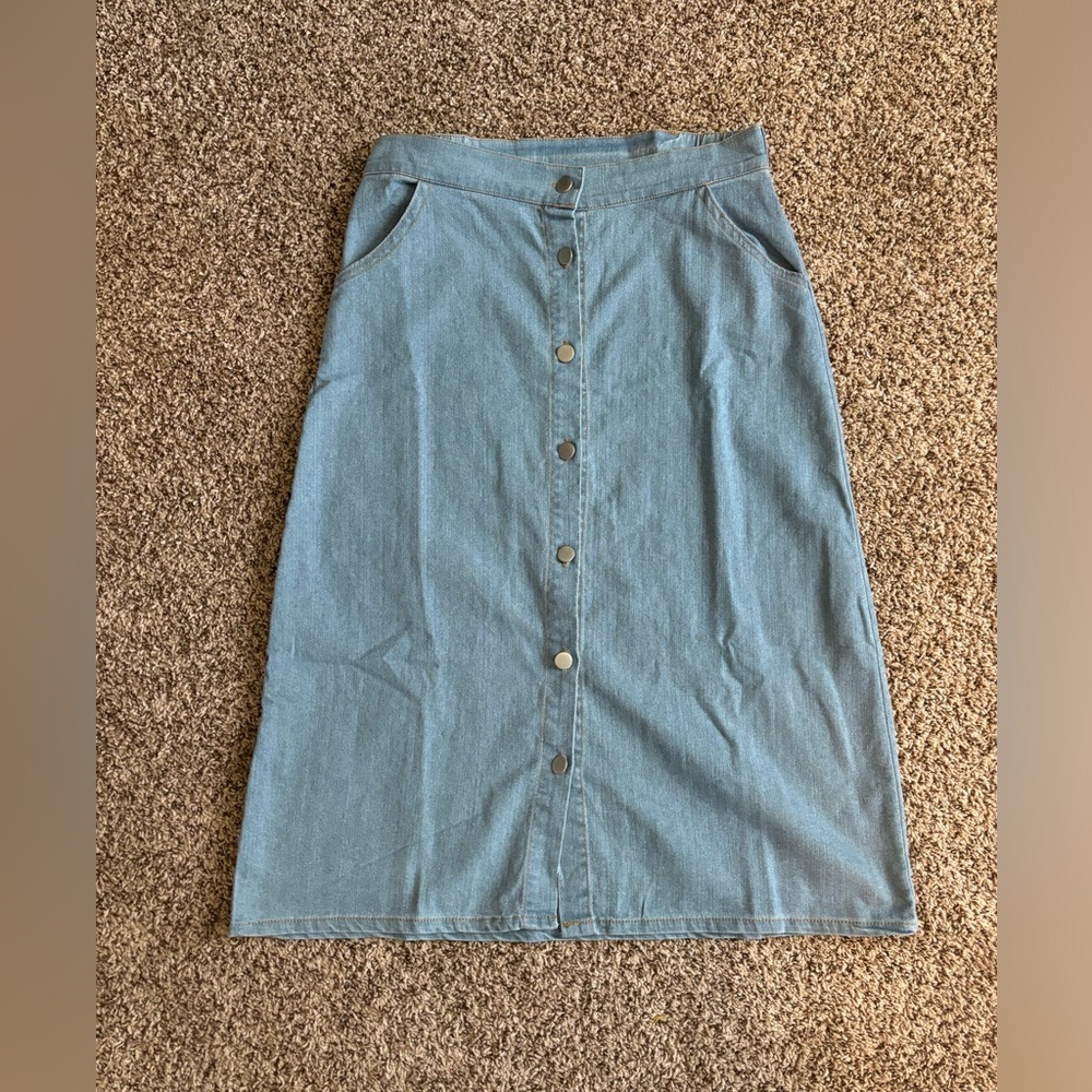 Long soft denim skirt